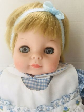 23” Vtg 1965 Vogue Doll Baby Dear Doll Blonde Hair Blue Eyes