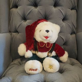 Snowflake Teddy 2002 Christmas Plush Boy Bear Red Dandee Collector 