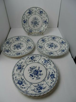 Vtg.  Johnson Bros Indies Dinner Plates 9.  75 " England Blue/white Set Of 8