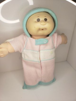 Vintage Cabbage Patch Kid Bald Baby with Brown Eyes in Baby Pouch 1970 - 1982 2