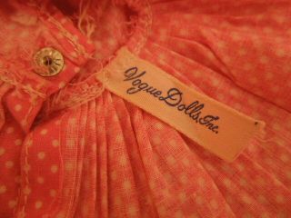 Vintage Vogue Jill pink polka dot sun dress with white rick rack trim HTF 3