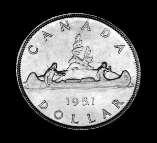 1951 Canadian Silver Proof Like $1 Coin That Looks Great And Shows All Details