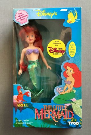 Vintage The Disney Store Exclusive The Little Mermaid Tyco 1991 Ariel Doll Mib