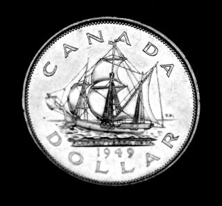 1949 Canadian Silver Proof Like $1 Coin That Looks Great And Shows All Details