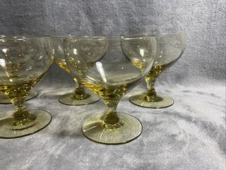 (6) Russel Wright American Modern for Morgantown Chartreuse Wine Glasses 2