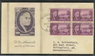 Scott 932 Franklin D.  Roosevelt William S.  Linto First Day Cover Fdc