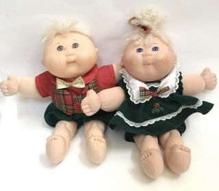 Vintage 1985 Cabbage Patch Kids Twin Baby Boys - Bald,  Blue Eyes,  And Dimples