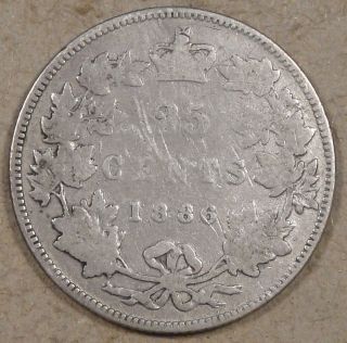 Canada 1886 Twenty - Five Cents Lower Grade As Pictured