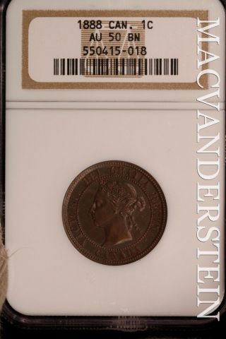 Canada: 1888 One Large Cent - Ngc Au 50 Bn - Scarce Slm639