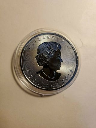 2018 Canada $5 Maple Leaf,  1 Oz.  9999 Fine Silver,  W/maple Leaf Privy