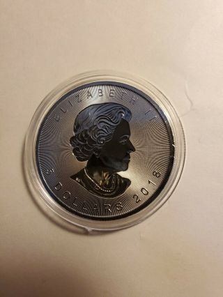 2018 Canada $5 Maple Leaf,  1 oz.  9999 fine silver,  w/Maple Leaf Privy 2
