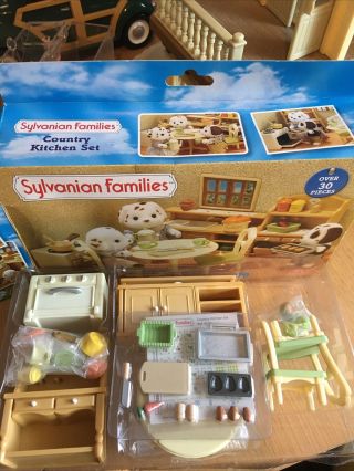 Sylvanian Families Country Kitchen Oven Sink Teapot Food 100 Complete Box