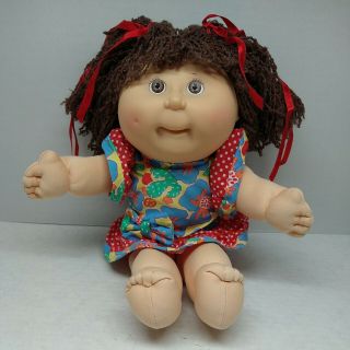 Vintage 1990 First Edition Cabbage Patch Doll Brown Curly Hair,  Brown Eyes