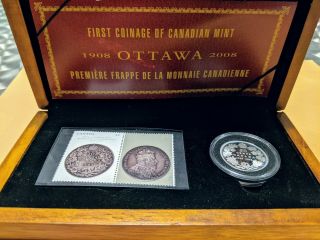 2008 Canada 100th Anniversary Of The Rcm Proof Sterling Silver Coin & Stamp Set