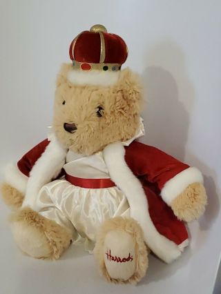 Harrods Knightsbridge Plush Teddy Bear British Crown Christmas 12 