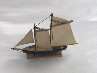 Dollhouse Miniature Artisan Made Wood Sail Ship Model “America” 2