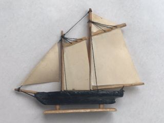 Dollhouse Miniature Artisan Made Wood Sail Ship Model “America” 3