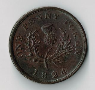 1824 Province Of Nova Scotia One Penny Token - Ns2a2