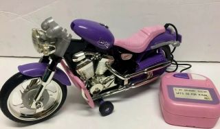 Barbie 1999 Motorcycle With Lights Tethered Remote Control,  Pre0wned