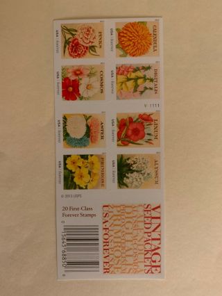 Scott 4754 - 4763b Vintage Seed Packets - Booklet Of 20 Forever Stamps Mnh