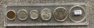 1942 Canada Coin Complete Set In Plastic Holder