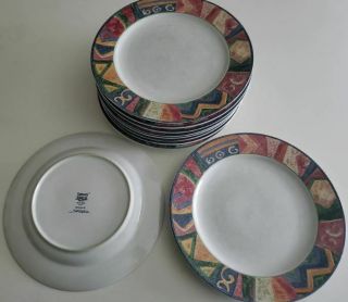 Vintage 10 Dinner Plates Designed By Sue Zipkin For Sakura Malaga Pattern F/s