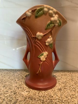 Vintage Roseville Snowberry Iv2 - 9 " Vase Authentic And Gorgeous
