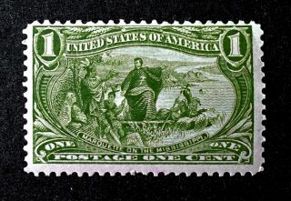 Scott Us 285 - 1898 Trans - Mississippi - 1 Cent; Never Hinged; Og; Cv=$75