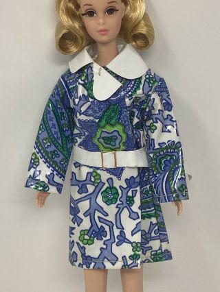 Vintage Francie Barbie Clone Size Doll Clothes Outfit Mod Era Raincoat & Boots