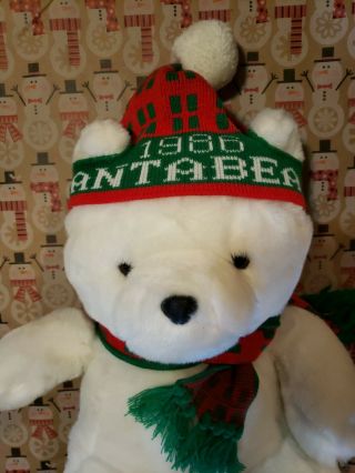 1986 Santa Bear Dayton Hudson Plush Stuffed Animal with Christmas Scarf & Hat 2