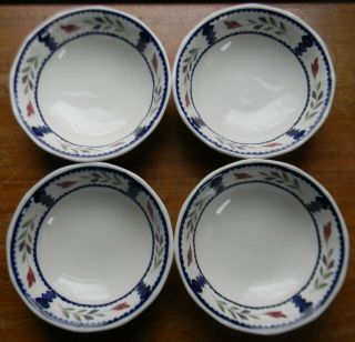 4 Vintage Adams China Lancaster 6.  25 " Coupe Cereal Bowls Ironstone England Rare