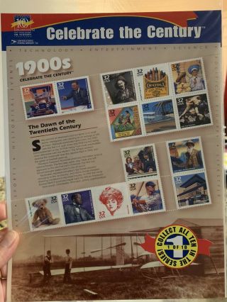 Celebrate The Century,  Complete Stamp Set 10 Packages 1900 