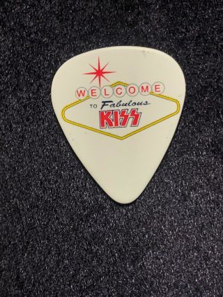Kiss Welcome To Las Vegas Sign Residency Signed Guitar Pick Tommy Thayer 2014
