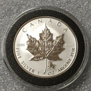 2004 Canada $5 Silver Maple Leaf Capricorn Privy Mark 1oz Silver Bullion