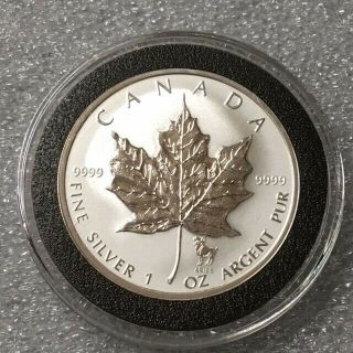 2004 Canada $5 Silver Maple Leaf Aries Privy Mark 1oz Silver Bullion