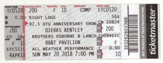 Rare Dierks Bentley Brothers Osbourne Lanco 5/20/18 Camden Nj Full Ticket