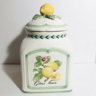 Villeroy & Boch French Garden Charm Canister Citrus Limon Aprox.  9 " Tall