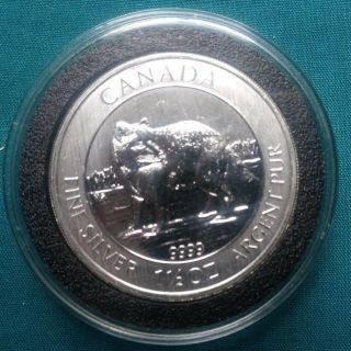 2014 Canada Arctic Fox $8 Coin 1.  5 Oz (1 & 1/2oz).  9999 Fine Silver 187
