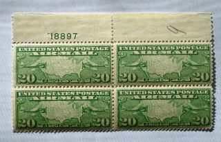 Scott C9 Us Airmail Stamps (plate Block Of 4) Mint/nh Og