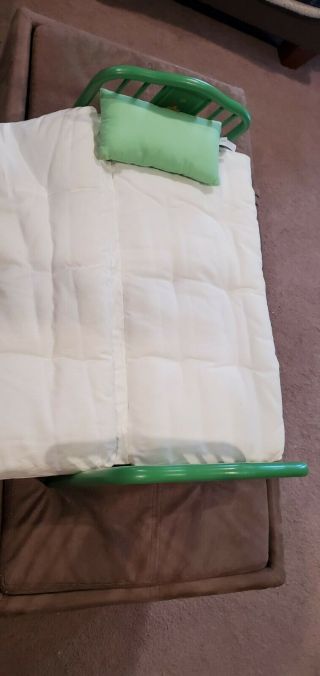 Authentic American Girl Kit,  Green Trundle Bed,  Mattress,  Pillow,  Retired