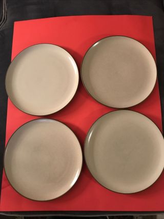 Edith Heath Ceramics California Vtg Sandalwood Coupe 11” Across 4 Dinner Plates