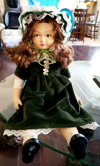 Antique Or Vintage German Porcelain Doll With Bonnet