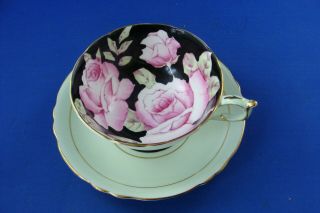 Paragon Cup & Saucer Large Pink Roses - Hairline Crack