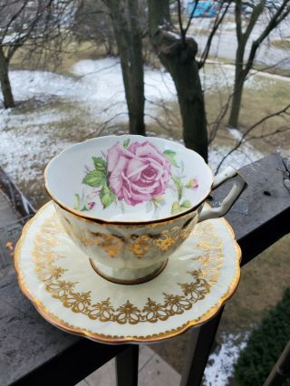 Stunning Aynsley Teacup And Saucer Aynsley Tea Cup Cabbage Rose Teacup