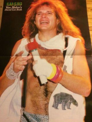 David Lee Roth,  Van Halen,  Two Page Vintage Centerfold Poster