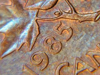 Extremely Rare 1985 Pointed 5 Canadian Small Cent Circulated Some Lustre P468
