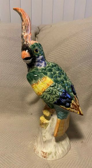 Mottahedeh Cockatoo Or Parrot 16 " Figurine Made In Italy 1