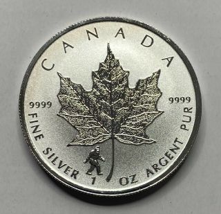 2016 Canada Maple Leaf 1oz Silver $5 Coin W/ Bigfoot Privy