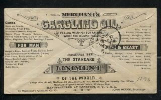 1896 I.  C.  Greene Philatelist Ad Cover All Over Reverse Merchant ' s Gargling Oil 2