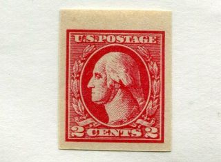 1920 U.  S.  Scott 532 Two Cent Washington Imperf Stamp Hinged